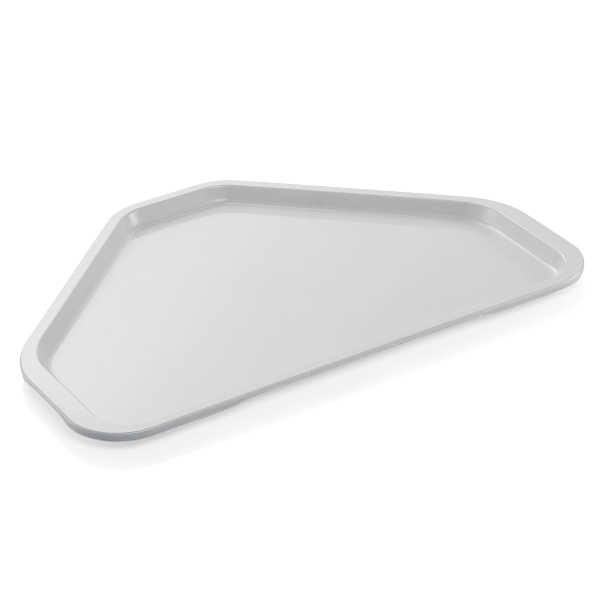 Plateau trapézoïdal TRAY 96, 48 x 34 cm, gris clair, tissu en fibre de polyester