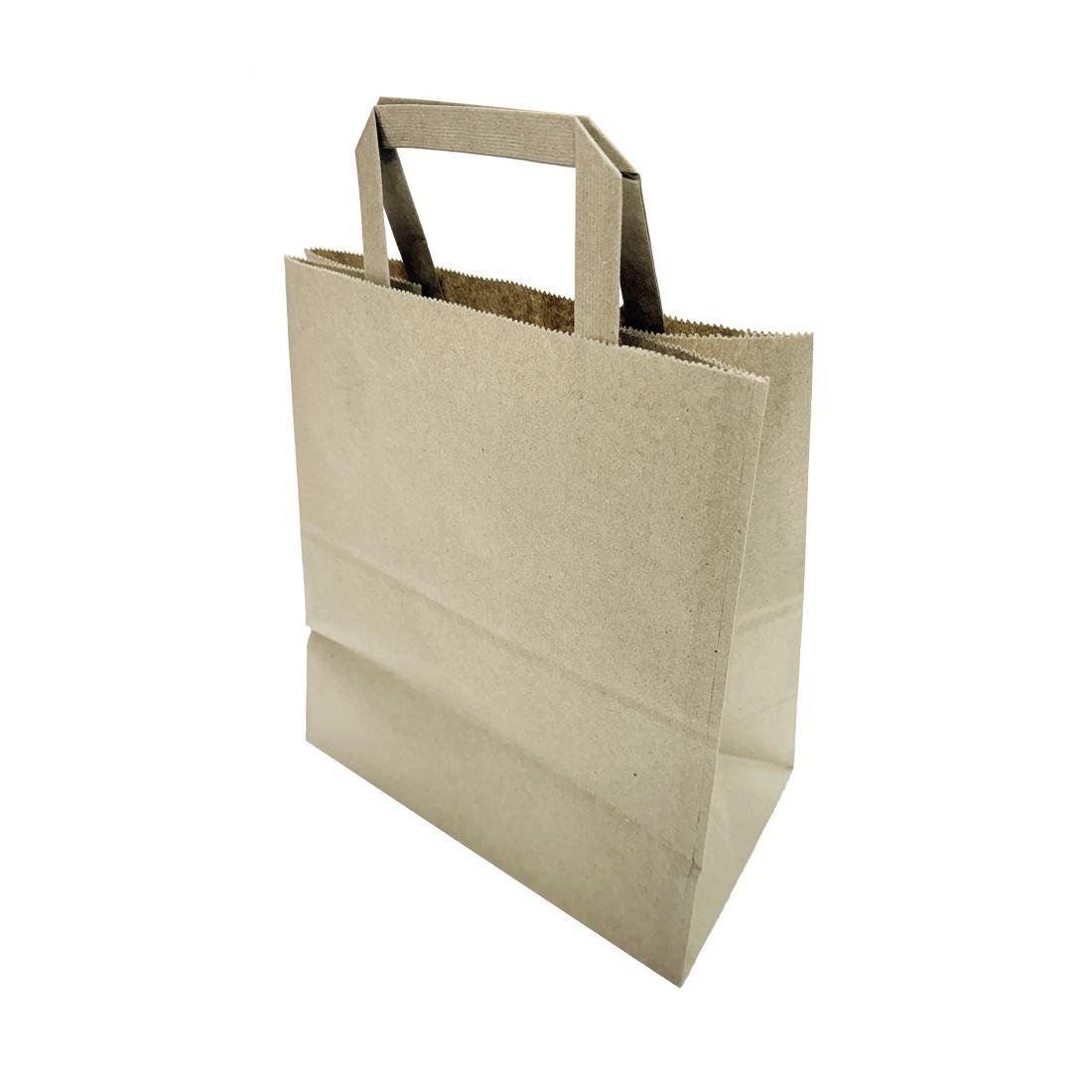 Fiesta Recycelbare Papiertüten Mit Flachen Griffen Braun Groß (250 Stück)
