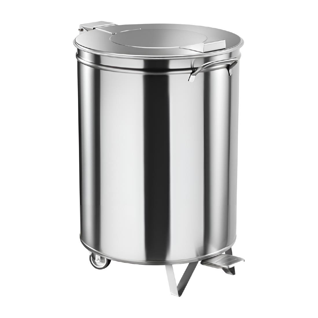 Gastro M Edelstahl-Treteimer mit Rädern 50L