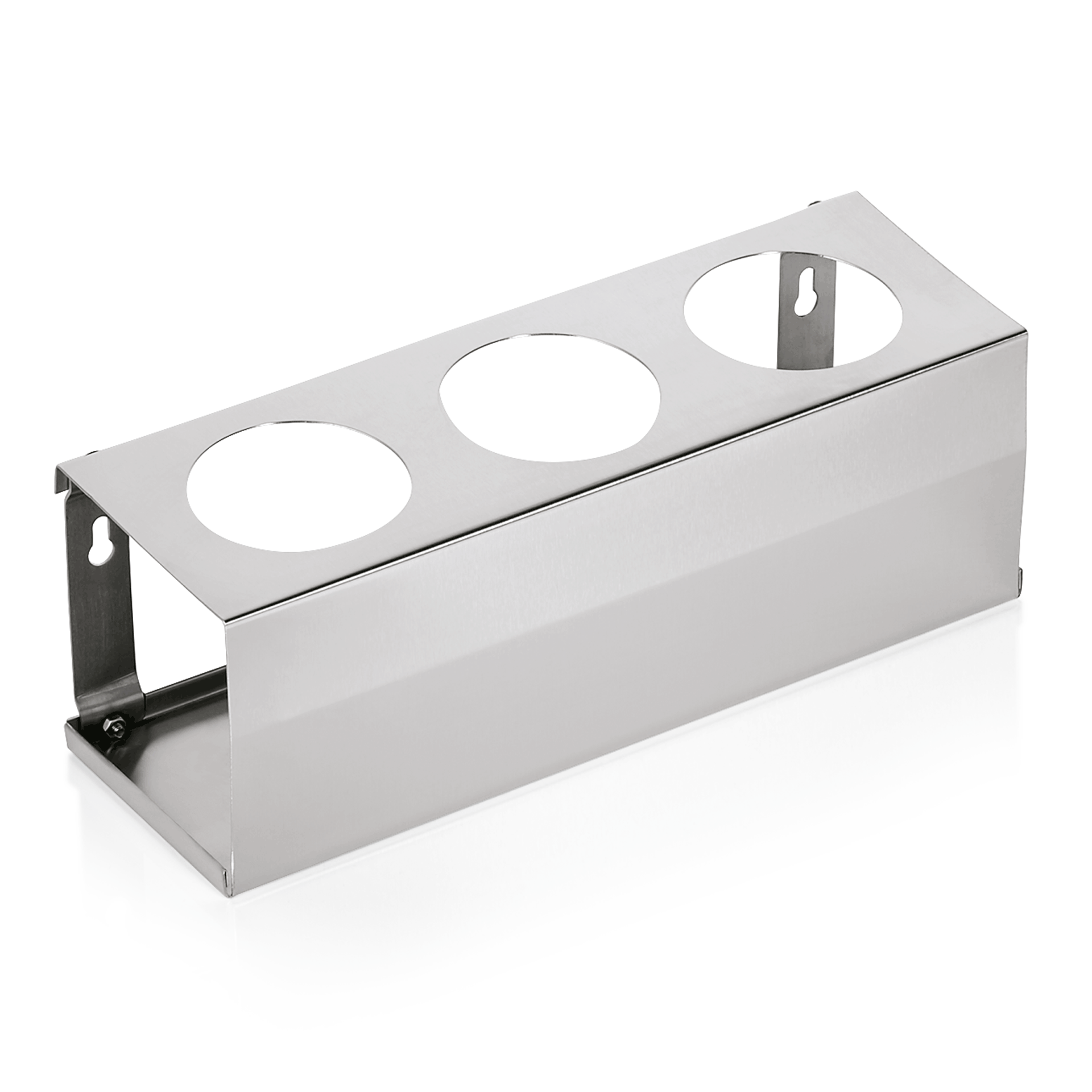 Porte-bouteilles pour 3 flacons doseurs, 32,5 x 11 x 12 cm, acier inoxydable chromé-nickel