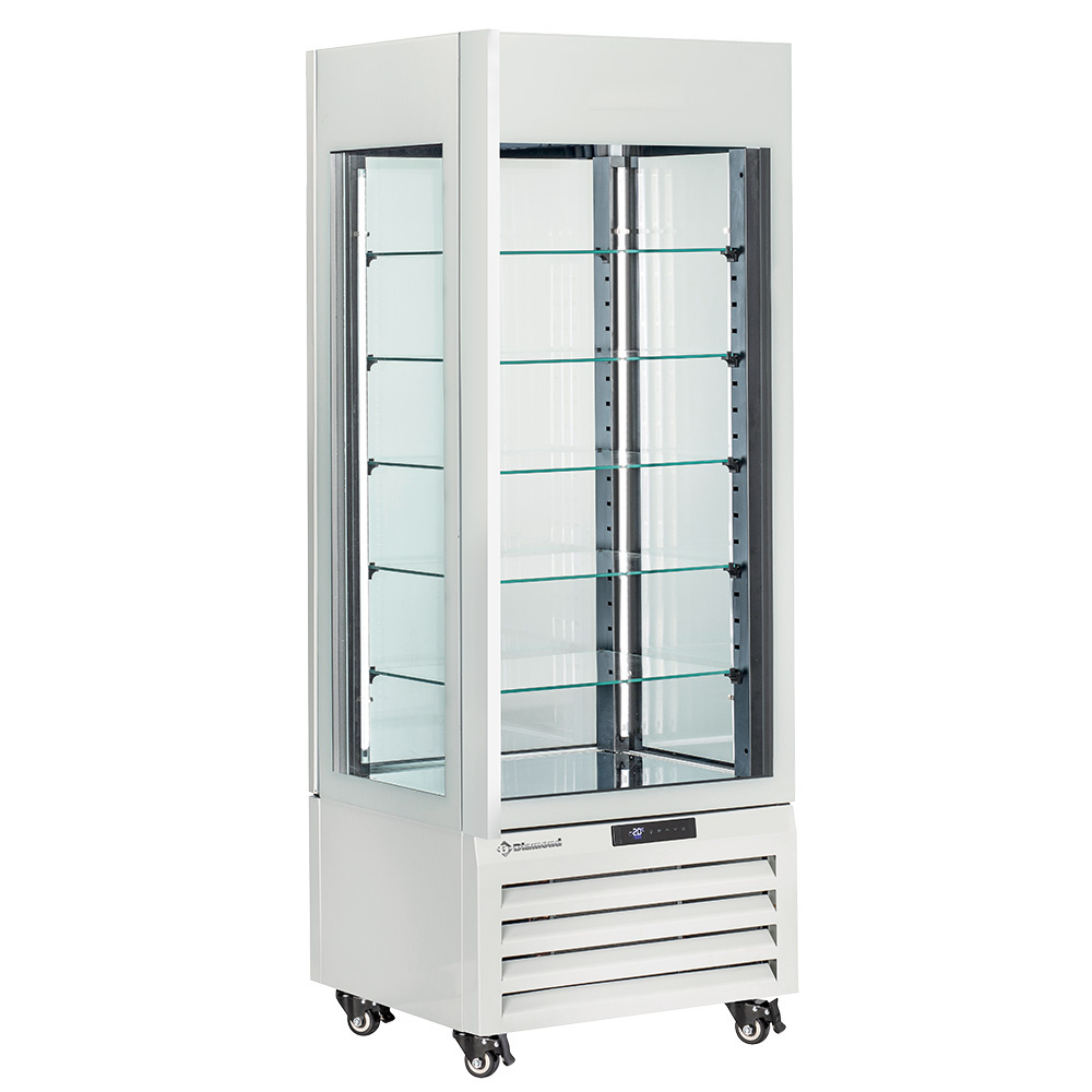 Vitrine "FULL vitrée" 440 Lt., 5 niveaux en verre, ventilée - PASTRY - BLANC