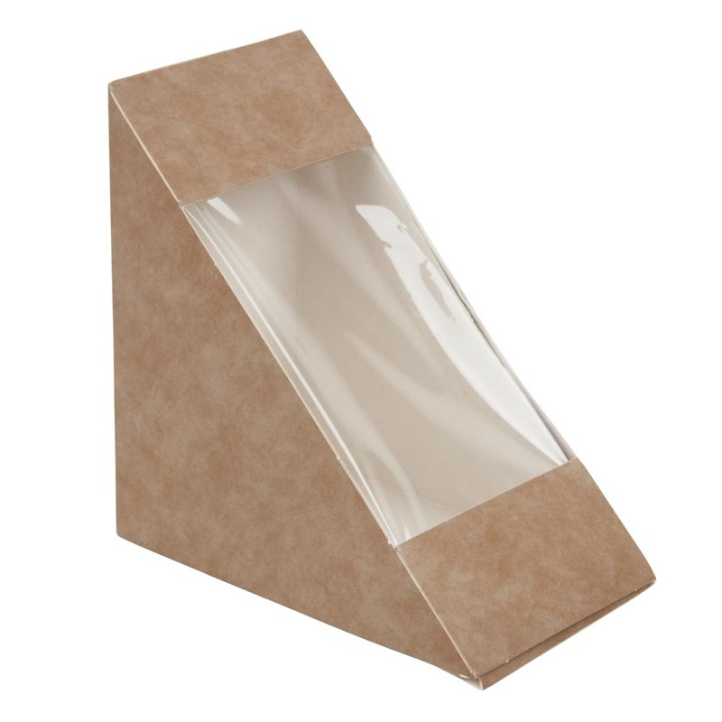 Recycelbare Sandwichbox mit PLA-Fenster | 500 Stück (