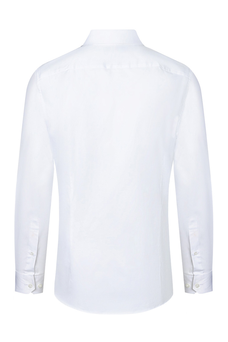 Langarm Herrenhemd Active-Stretch in Slim-Fit - Weiß - XS