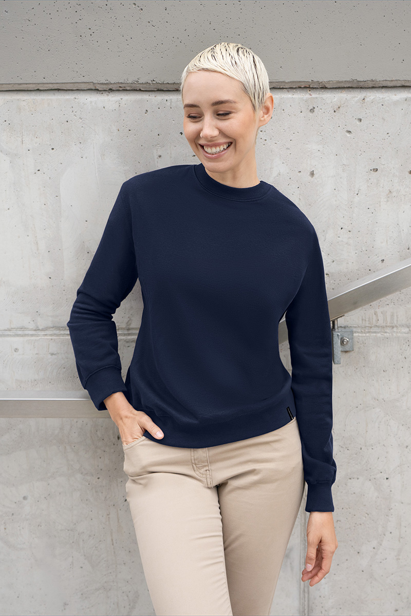 Sweat-shirt de travail pour femme Soft-Face, en matière durable - Marine - L