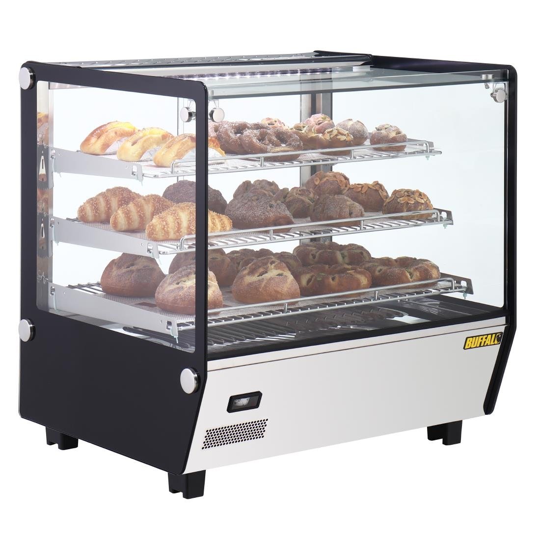 Vitrine chauffante de comptoir carrée Buffalo 120L