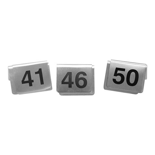 Ensemble de numéros de table | Acier inoxydable | Imprimé des deux côtés | 41-50