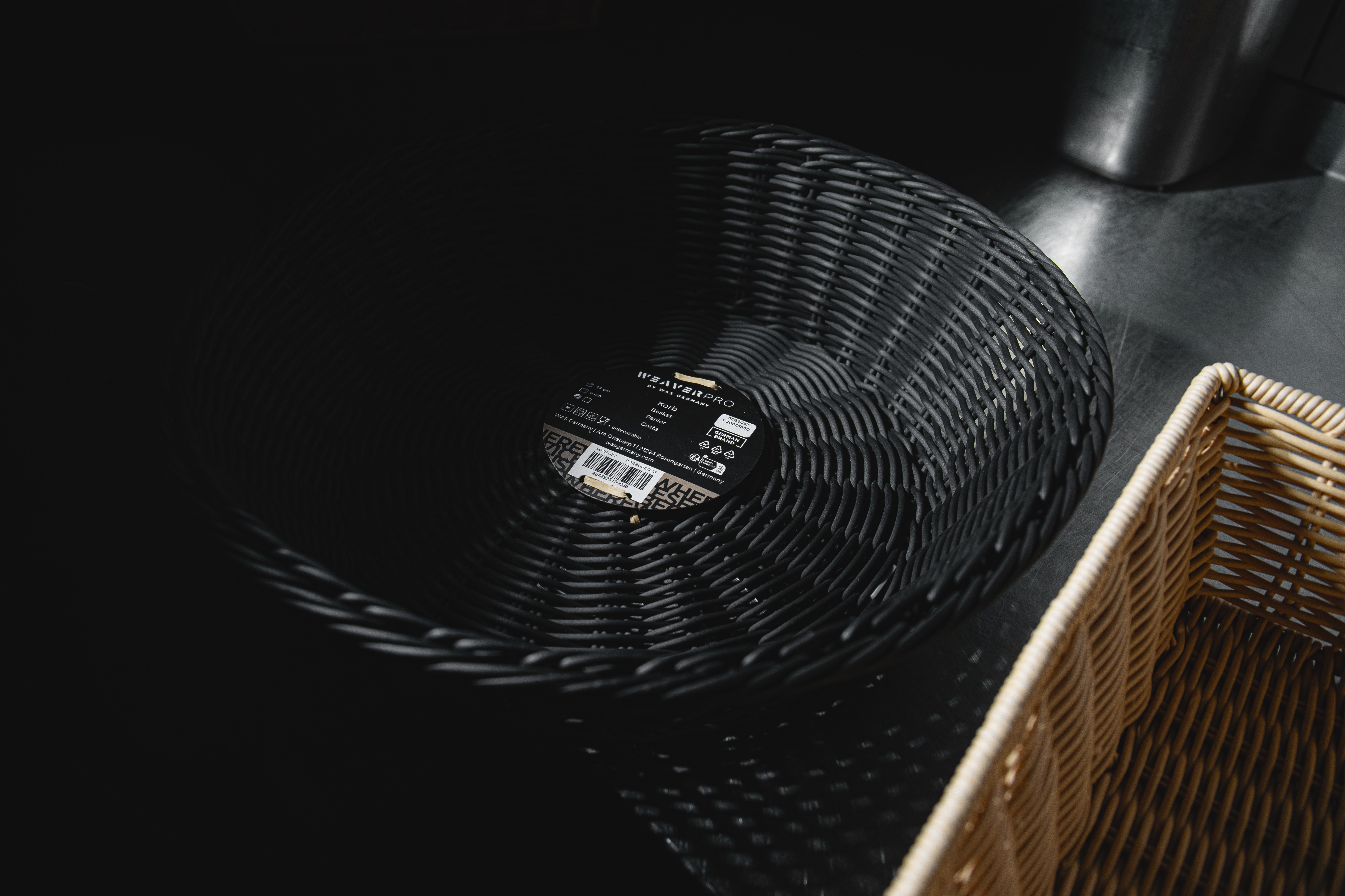 WEAVER PRO systeemkorven, Ø 37 cm, hoogte 9 cm, zwart, polypropyleen