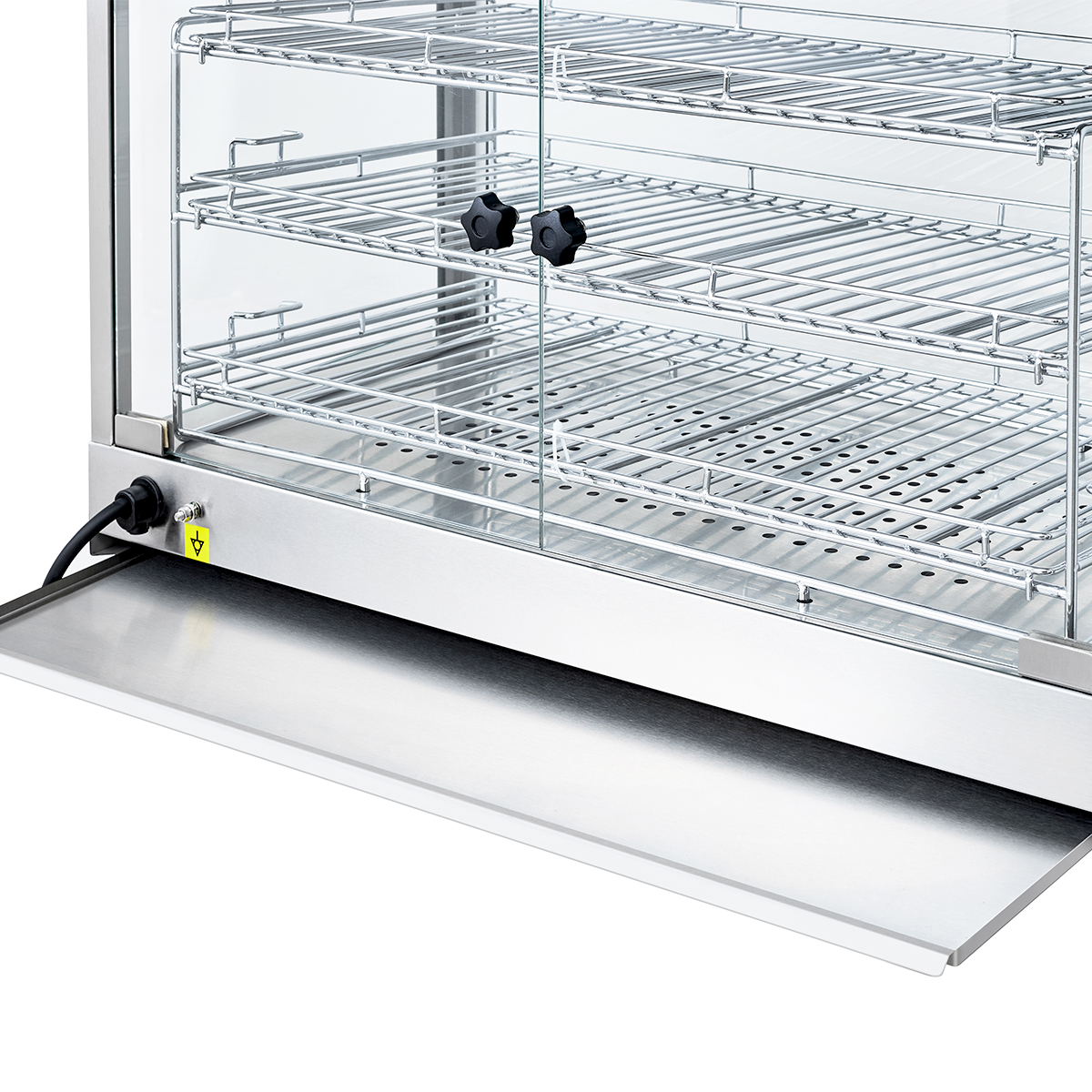Vitrine chauffante ECO 700 | 3 étagères | Éclairage halogène | 30 à 85 °C