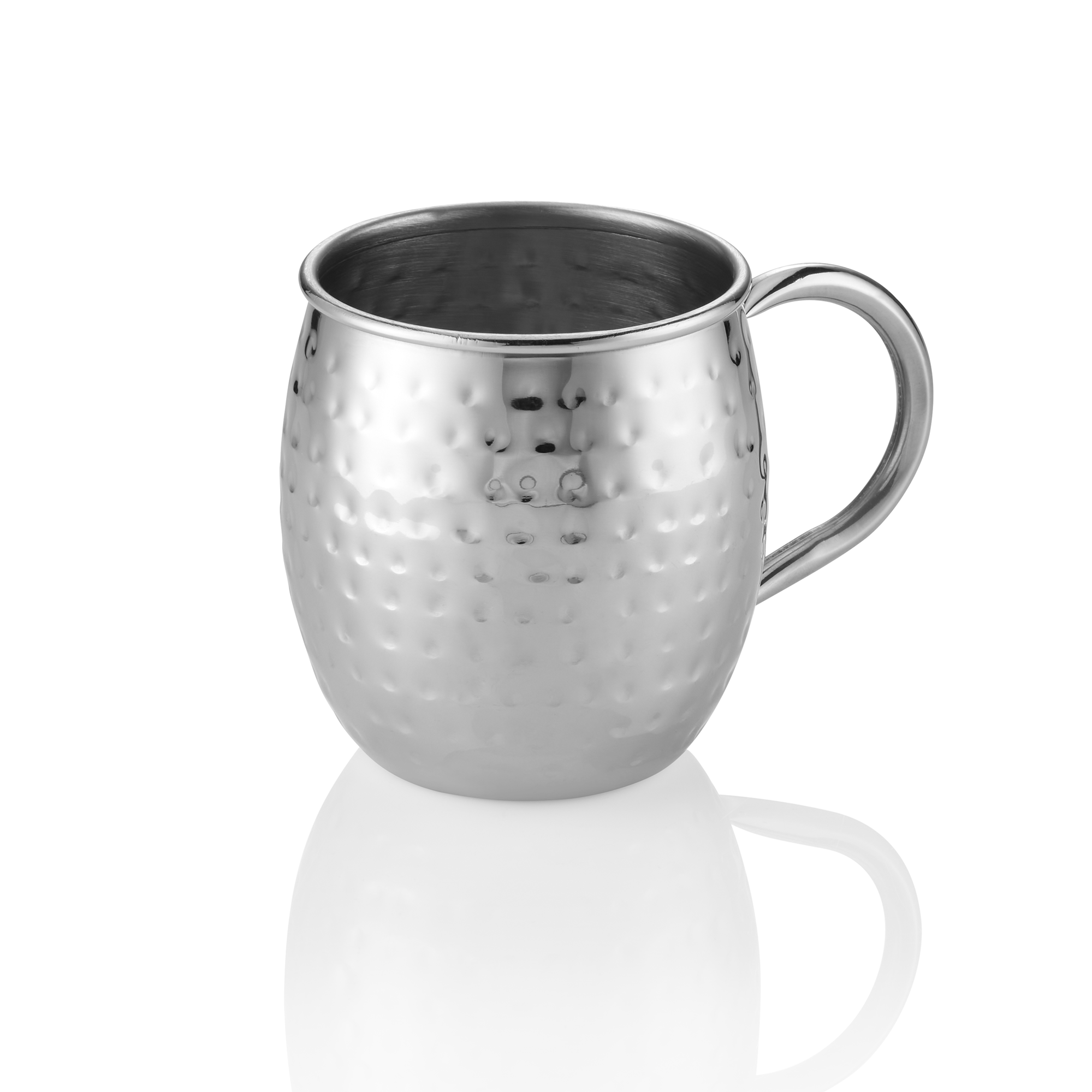 Ensemble Moscow Mule, 0,45 L, Ø 8,5 cm, hauteur 10 cm, martelé, set de 2 pièces, acier inoxydable chromé-nickel