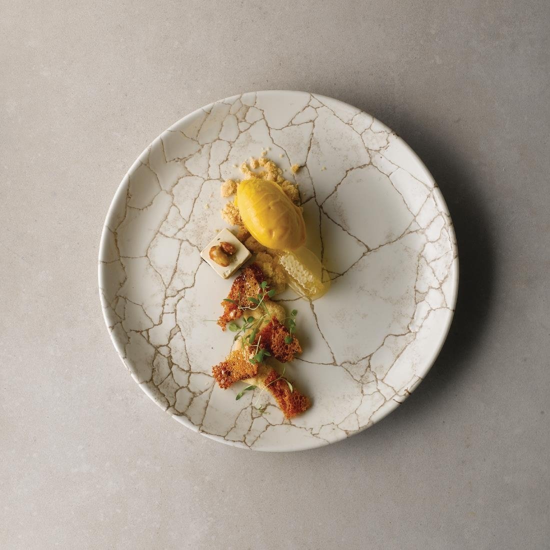 Studio Prints Kintsugi Achatgrauer Coupé-Teller, 217 mm, (12 Stück)