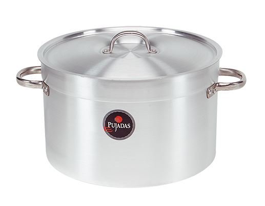 Marmite avec couvercle mi-hauteur - Acier inoxydable/aluminium - Disponible en 7 tailles