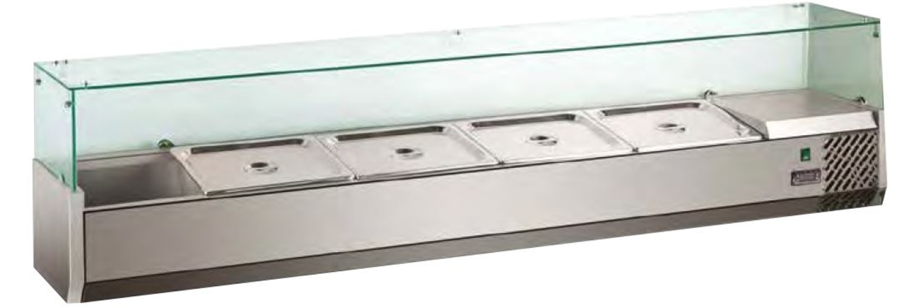Koelopzet ECO 9 x GN 1/3 met glazen deksel