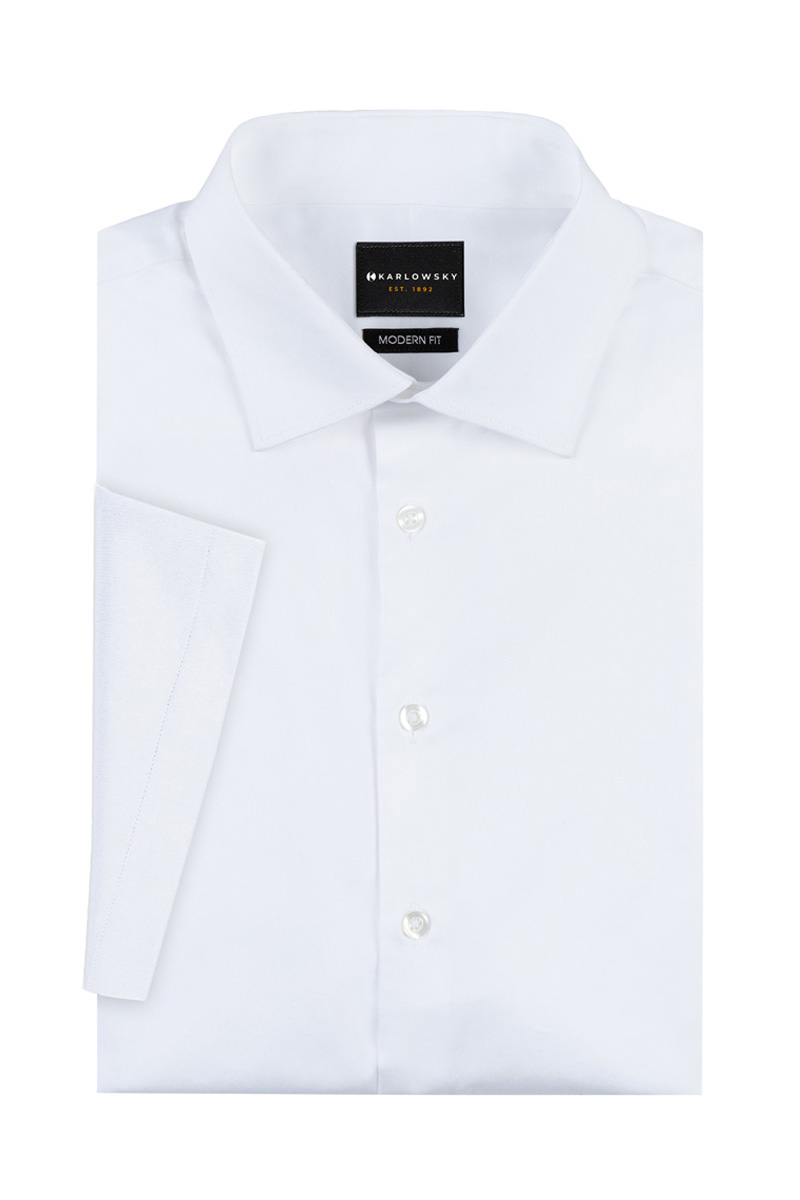 Chemisier pour femme à manches courtes Active-Stretch avec coupe légèrement cintrée - Blanc - 2XL