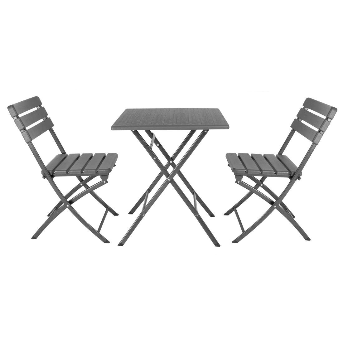 Bolero Opvouwbare Stoelen Grijs Hout Effect (2 stuks)