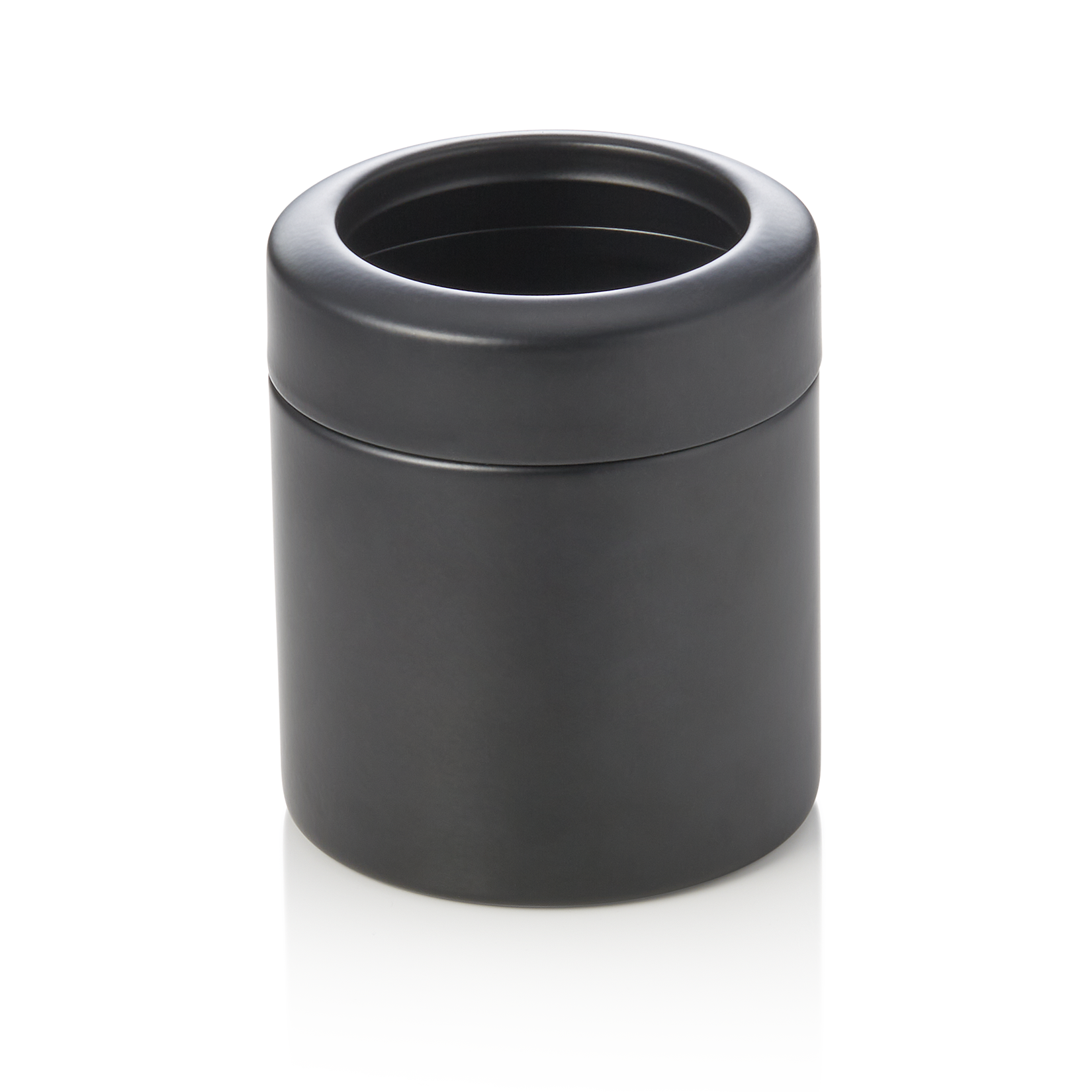 Récipient à restes de table, 700 ml, diamètre 10 cm, noir enduit par poudre, acier inoxydable chromé-nickel 18/10