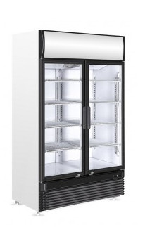 Display Kühlschrank weiß | 2 Glastüren | 780 Liter | 1120x595x(h)2100mm | LED