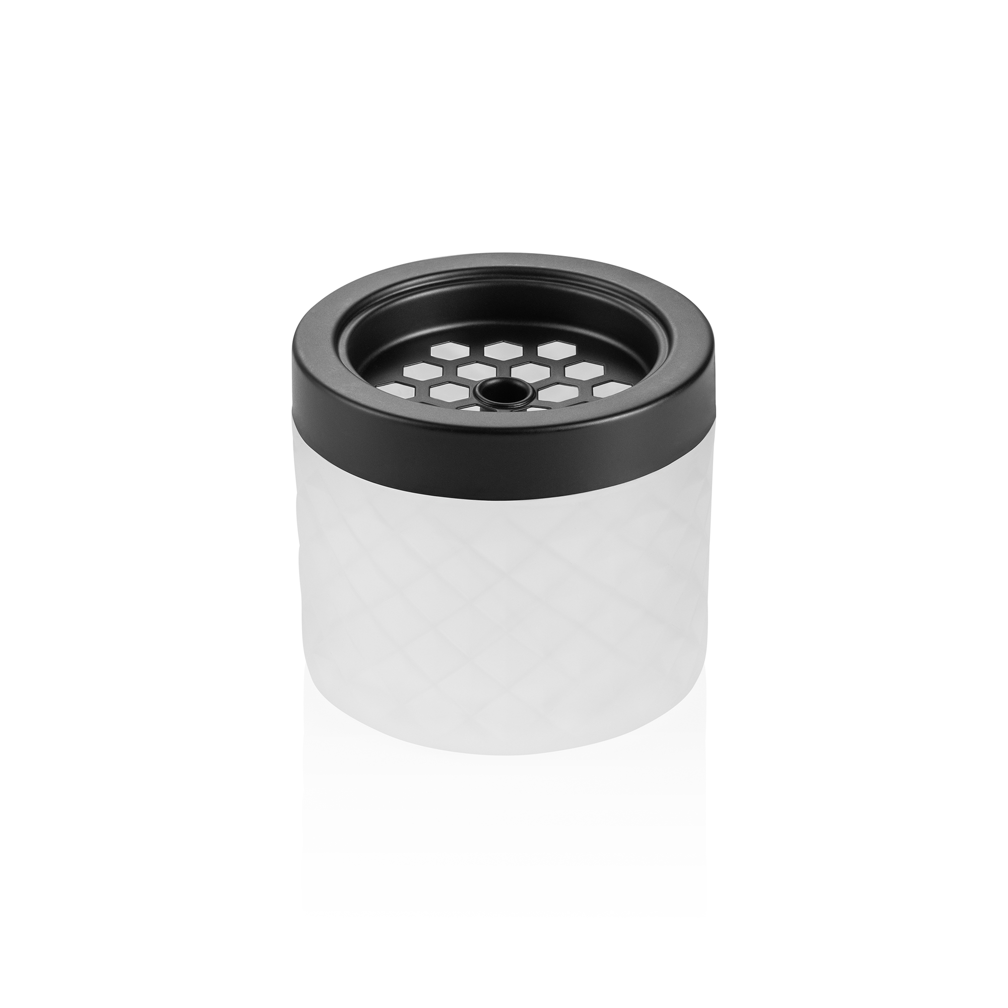 Cendrier coupe-vent, Ø 9,5 cm, blanc, verre, métal