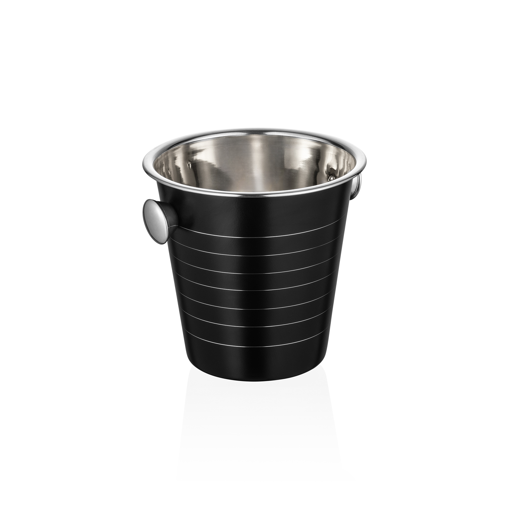 wijn-/champagnekoeler, Ø 21,5 cm, hoogte 20 cm, zwart, chroom-nikkelstaal, PVD-coating