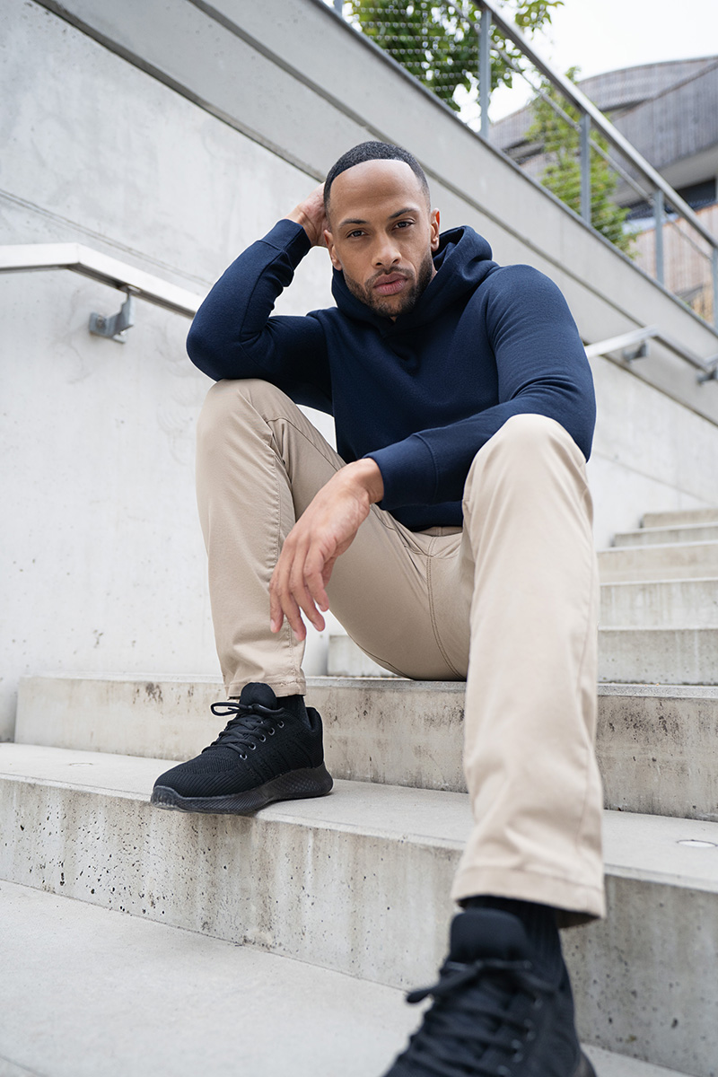 Hoodie de travail pour homme Soft-Face,, en matière durable - Marine - L
