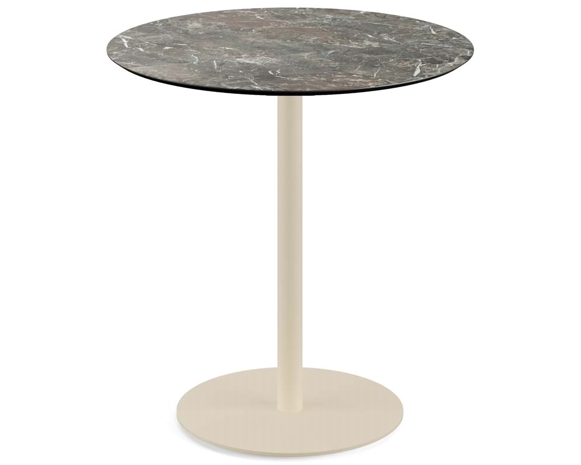 Urban terrastafel zand frame + Galaxy Marble HPL tafelblad Ø70cm