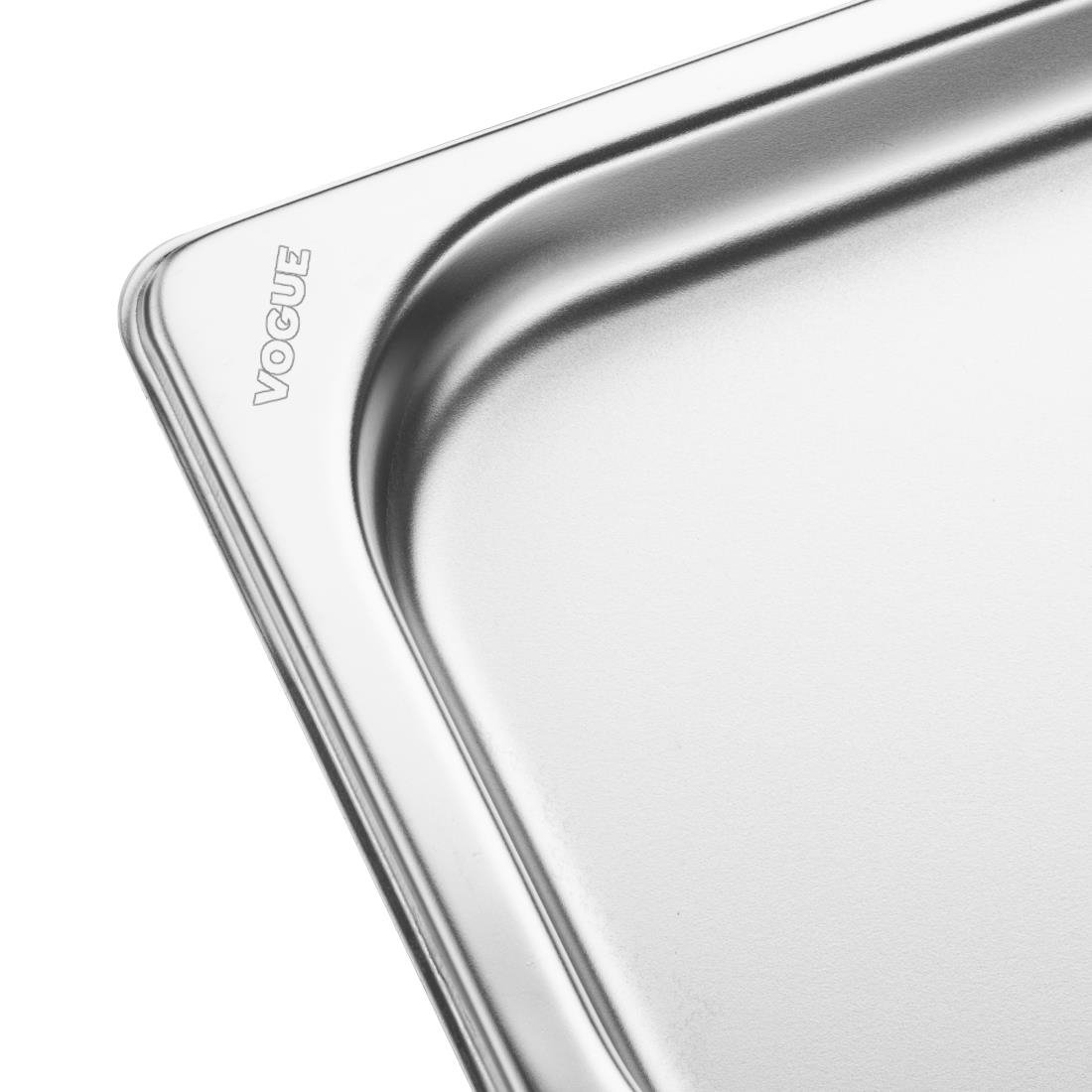 Vogue Edelstahl Gastronorm 2/4 Tablett 20mm