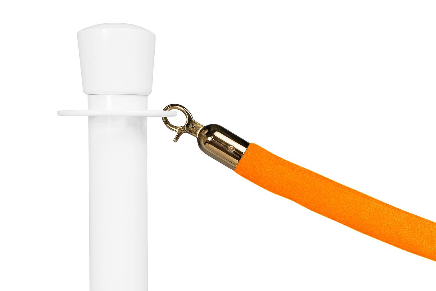 Cordon de barrière standard velours orange | Longueur 150 cm | Laiton