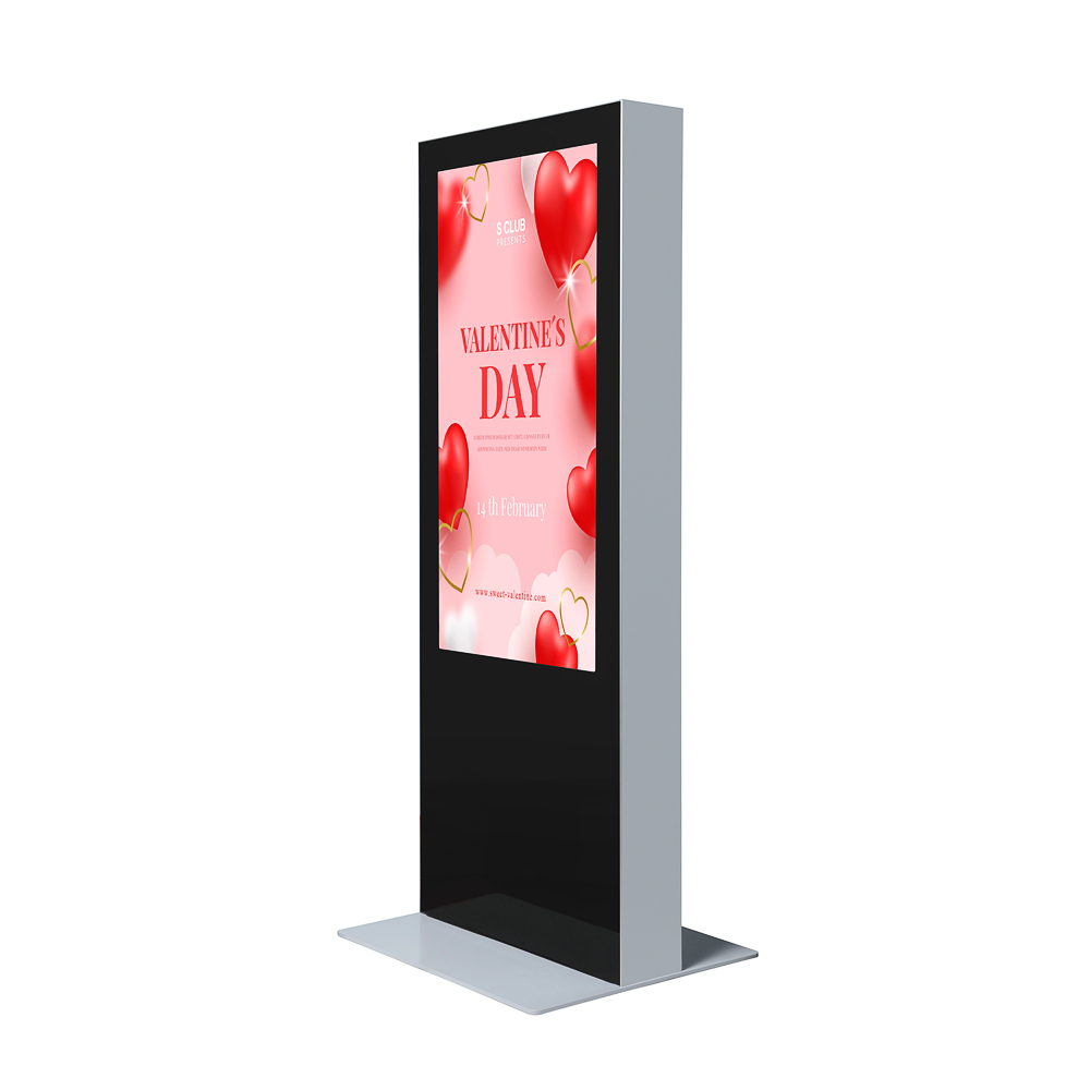Digitale Infostele doppelseitig 65“ mit 2 Samsung-Bildschirmen