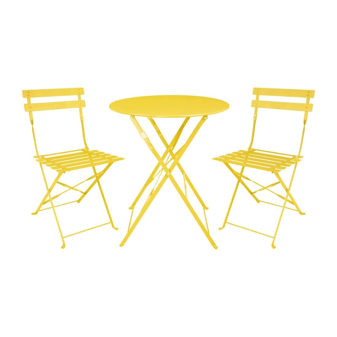 Bolero Perth zachtgele trottoirstijl ronde tafel 600 mm
