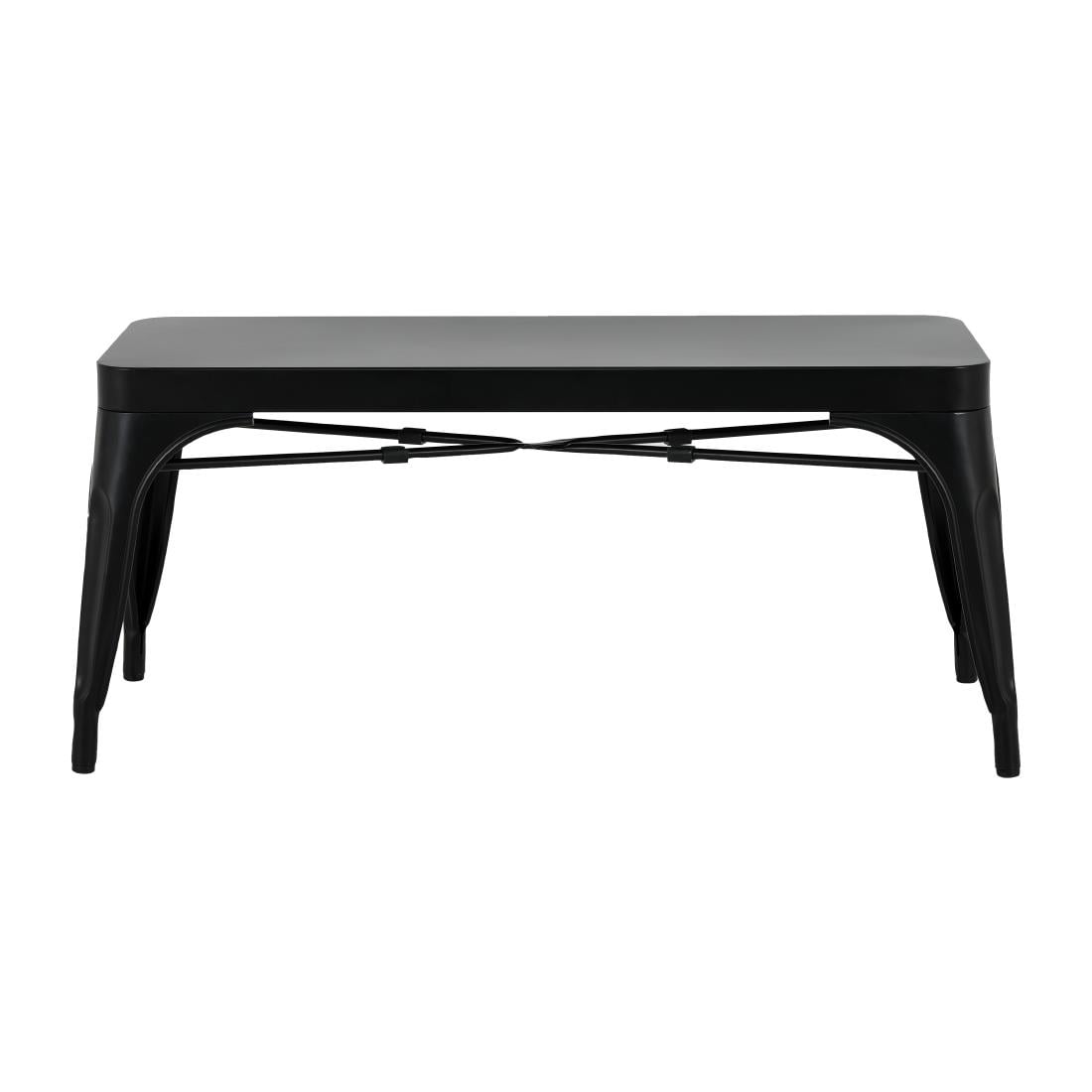 Bancs en métal noir Bolero Bistro 1000 mm (lot de 2)
