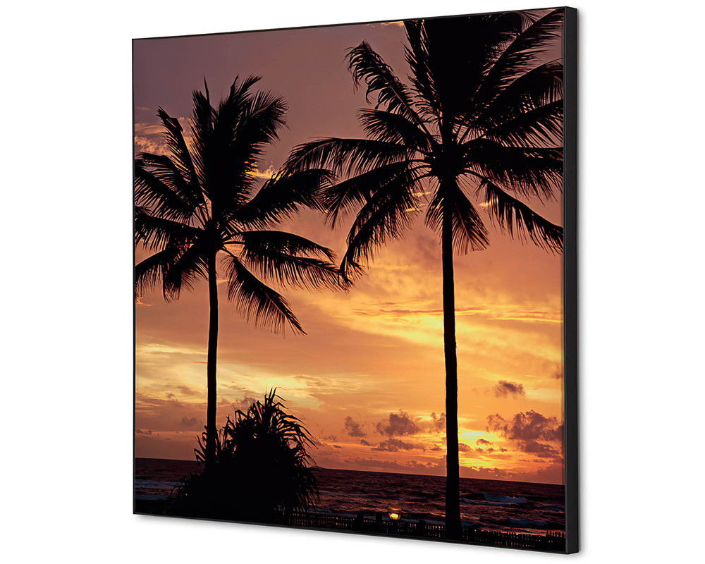 Wanddekoration Palmen-Sonnenuntergang - 400x400mm