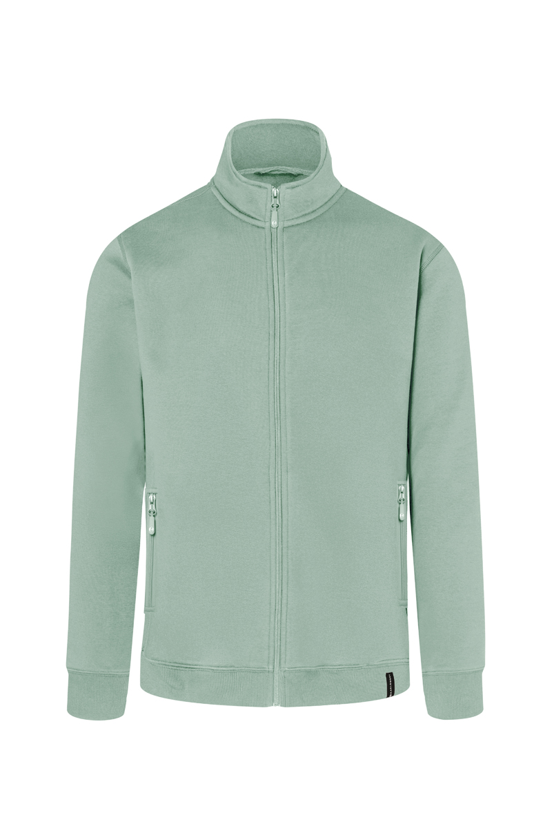 Herren Workwear Sweatjacke Soft-Face, aus nachhaltigem Material - Pistaziengrün - L