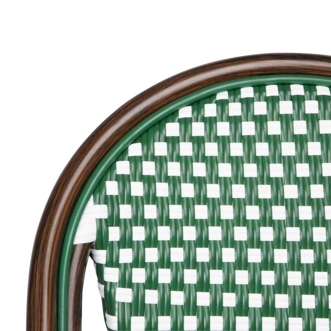 Bolero Parijse Stijl PE Rotan Stoel Groene Stip Mix (2 Stuks)