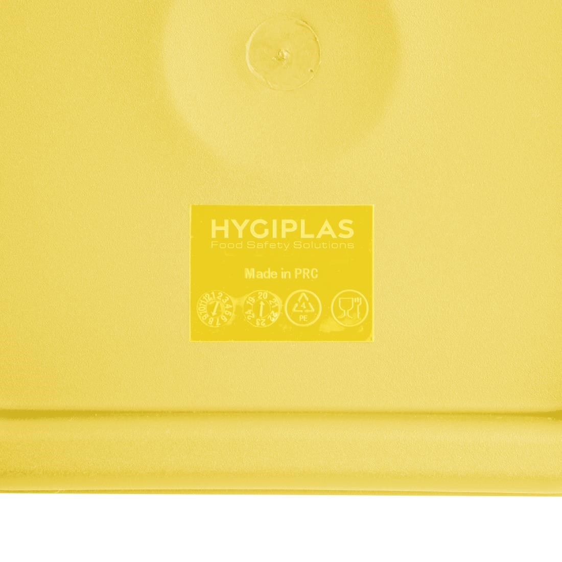 Grand couvercle carré pour boîte alimentaire Hygiplas jaune