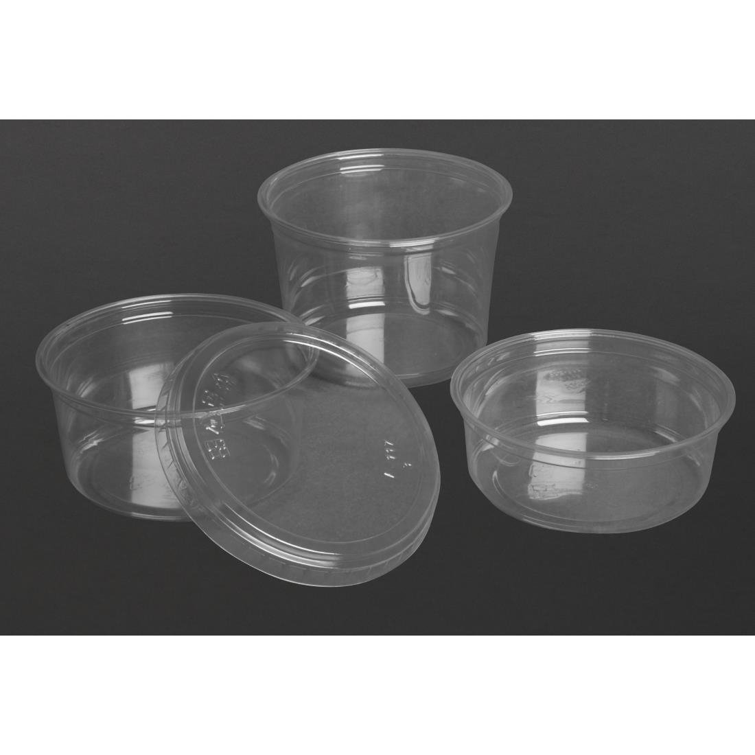 Couvercles plats en rPET Fiesta Recyclable pour pots Deli 225/340/455ml (lot de 300)