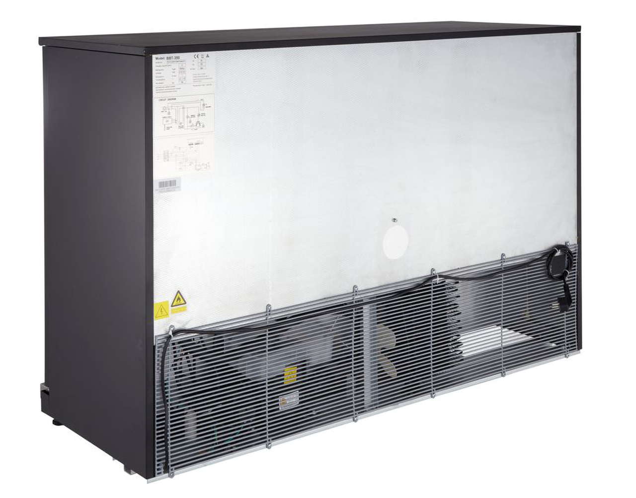 Armoire à boissons ECO 350 noire avec portes battantes, éclairage LED, encastrable sous plan de travail