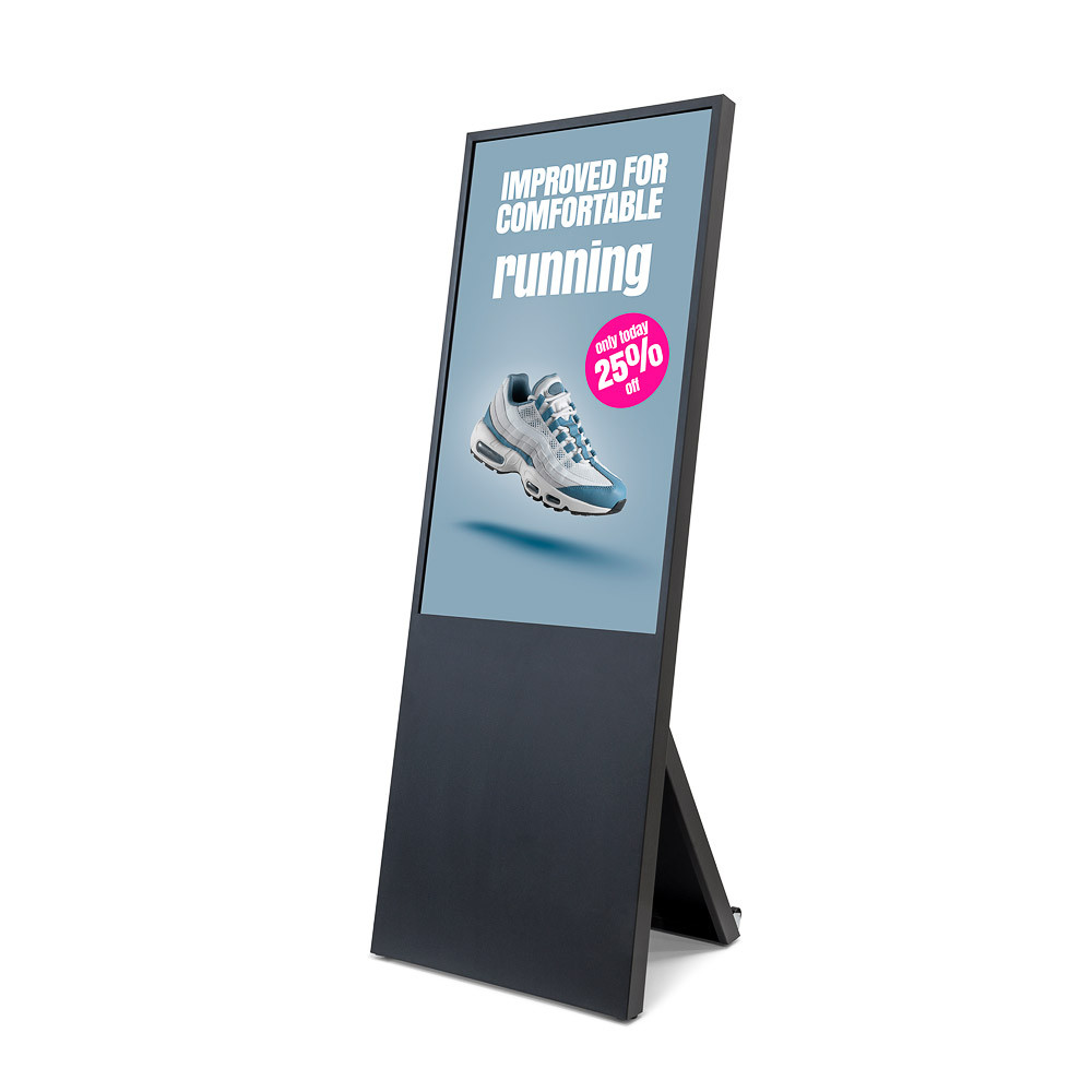 Digitales A-Board Spectrum mit 43-Zoll-Samsung-Bildschirm in Schwarz