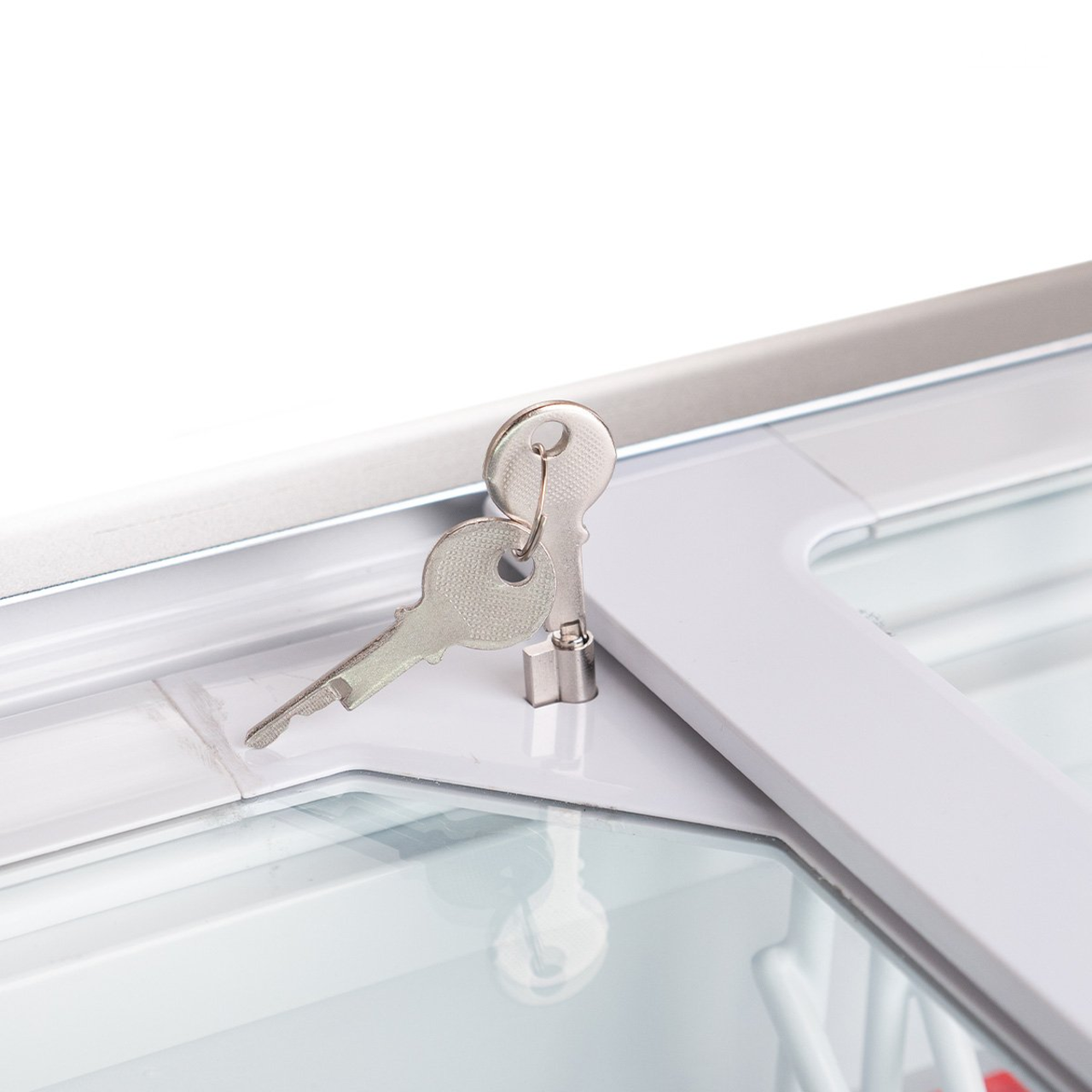 Tiefkühltruhe ECO 450 mit Glasschiebedeckel, 4 Rollen