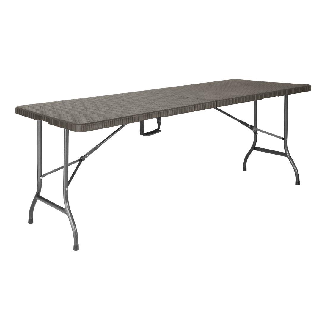 Bolero Rattan Rechteckiger Klapptisch Braun 6ft