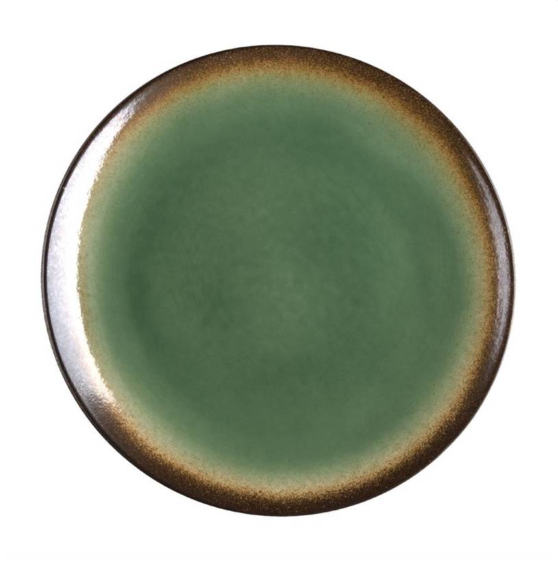 Olympia Nomi Ronde Tapas Coupeborden | Groen-Zwart | Ø25,5cm | 4 Stuks