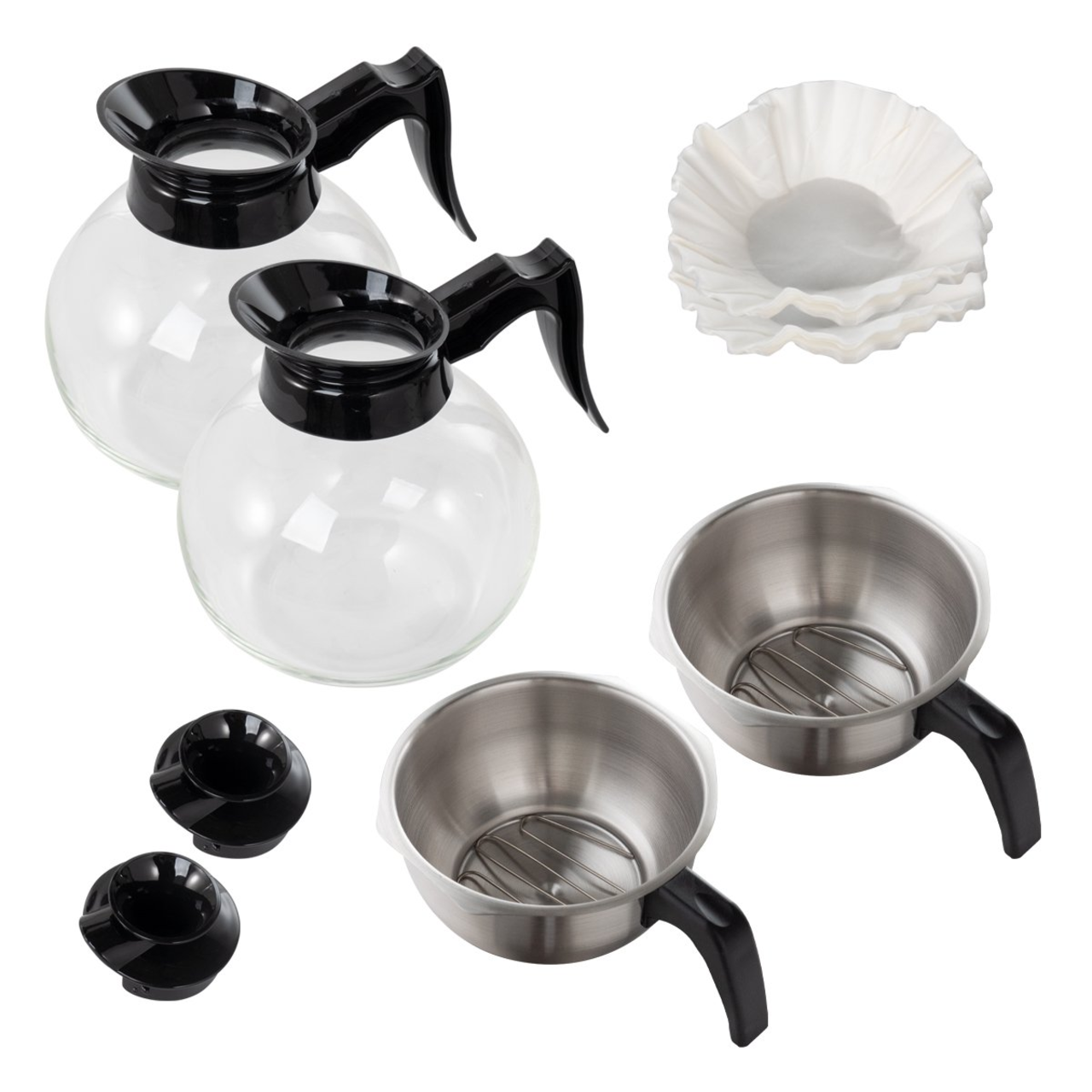 Filterkoffiezetapparaat ECO 2x 2 Liter zwart incl. 2 glazen kannen, 200 kopjes/uur, groot professioneel koffiezetapparaat