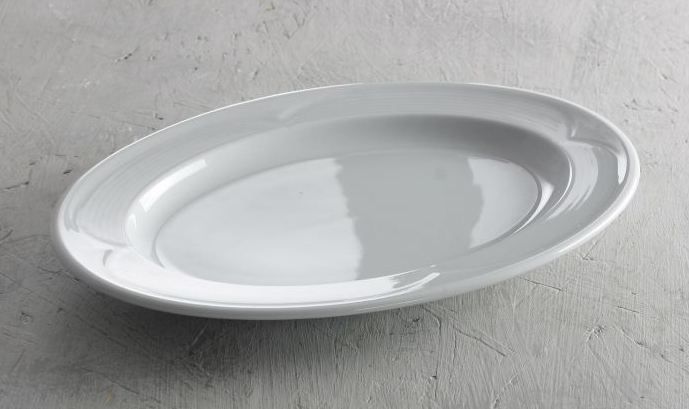Plat Ovale Saturn - Porcelaine Blanche - 290x200mm