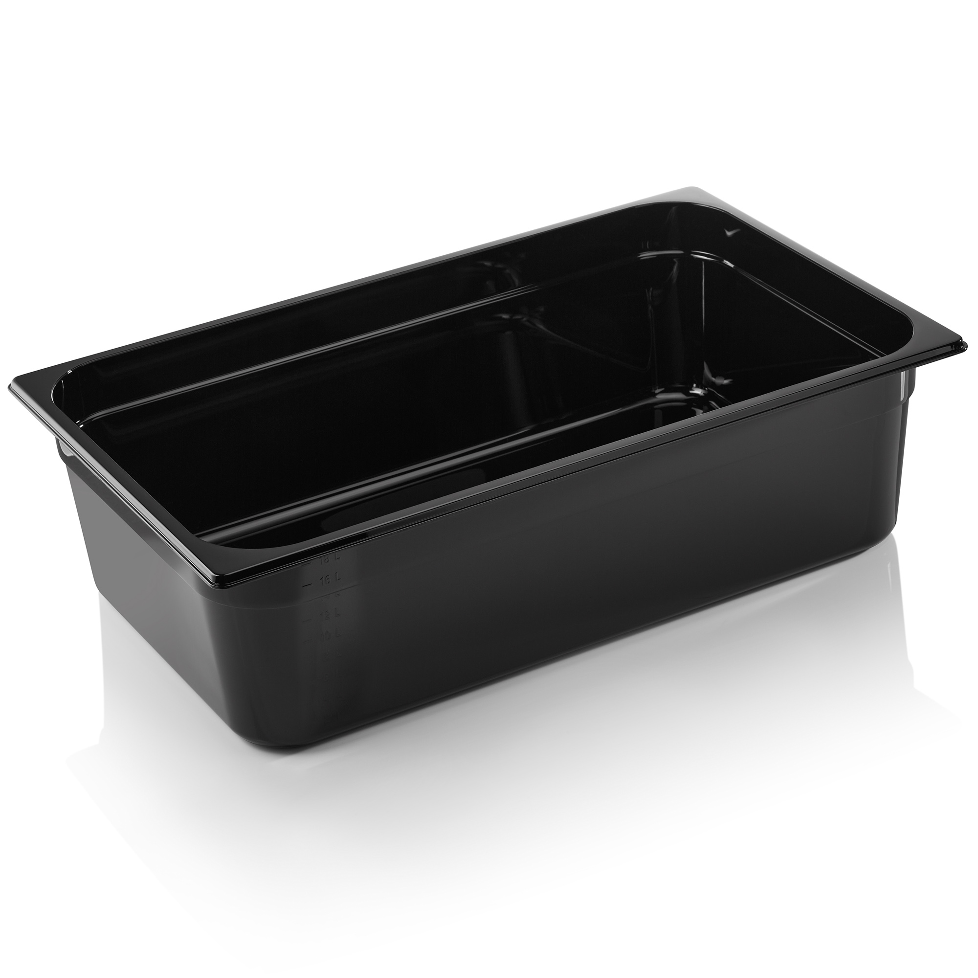 GN-container GN 96 ZWART 1/1-150 mm, zwart, polycarbonaat