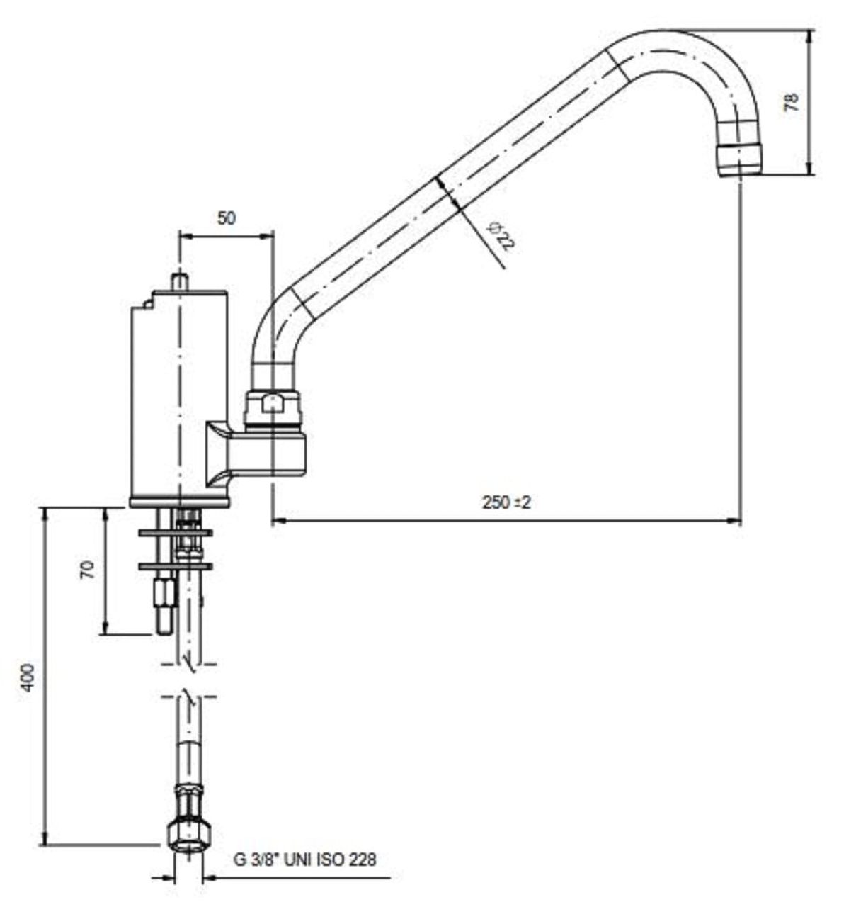 Mitigeur monotrou professionnel 200