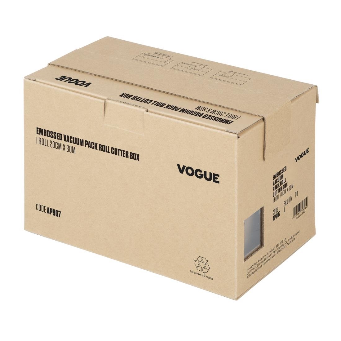Vogue Vakuumierbeutel Rolle mit Schneidefunktion, 200 mm breit, Kartonbox Vogue Vakuumierbeutel Rolle mit Schneidefunktion, 200 mm breit, Kartonbox