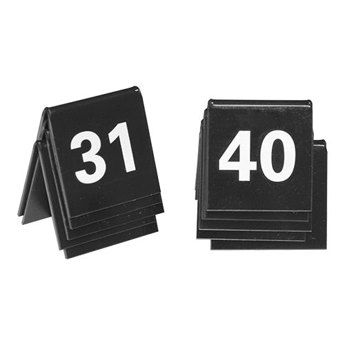 Tischnummern Set | Kunststoff | Schwarz | 31 bis 40
