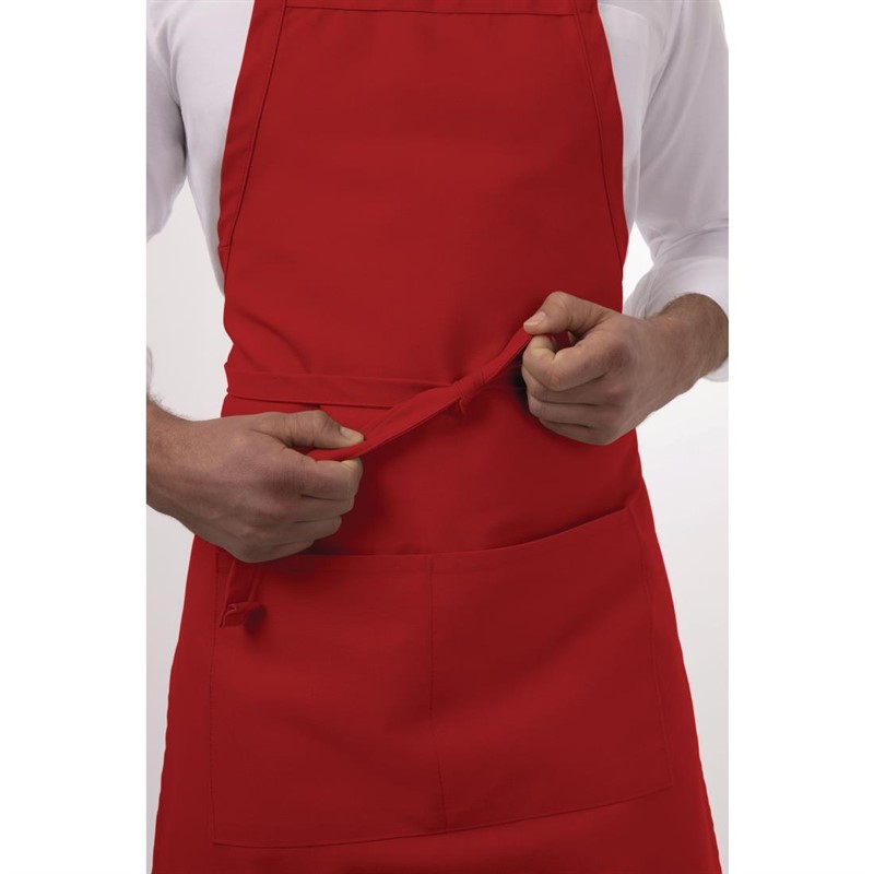 Chef Works Verstelbaar Halterschort met Zakken 85 x 60cm Unisex rood