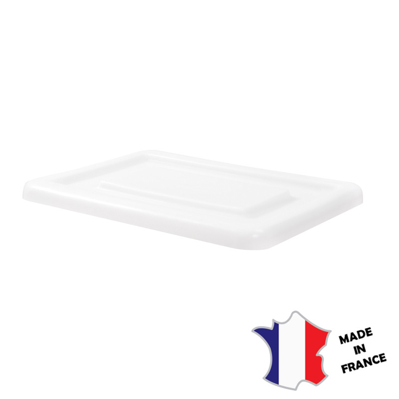 Couvercle pour bac grand volume semi-cylindrique 170 L/220 L - blanc - 975(l)x710x55mm