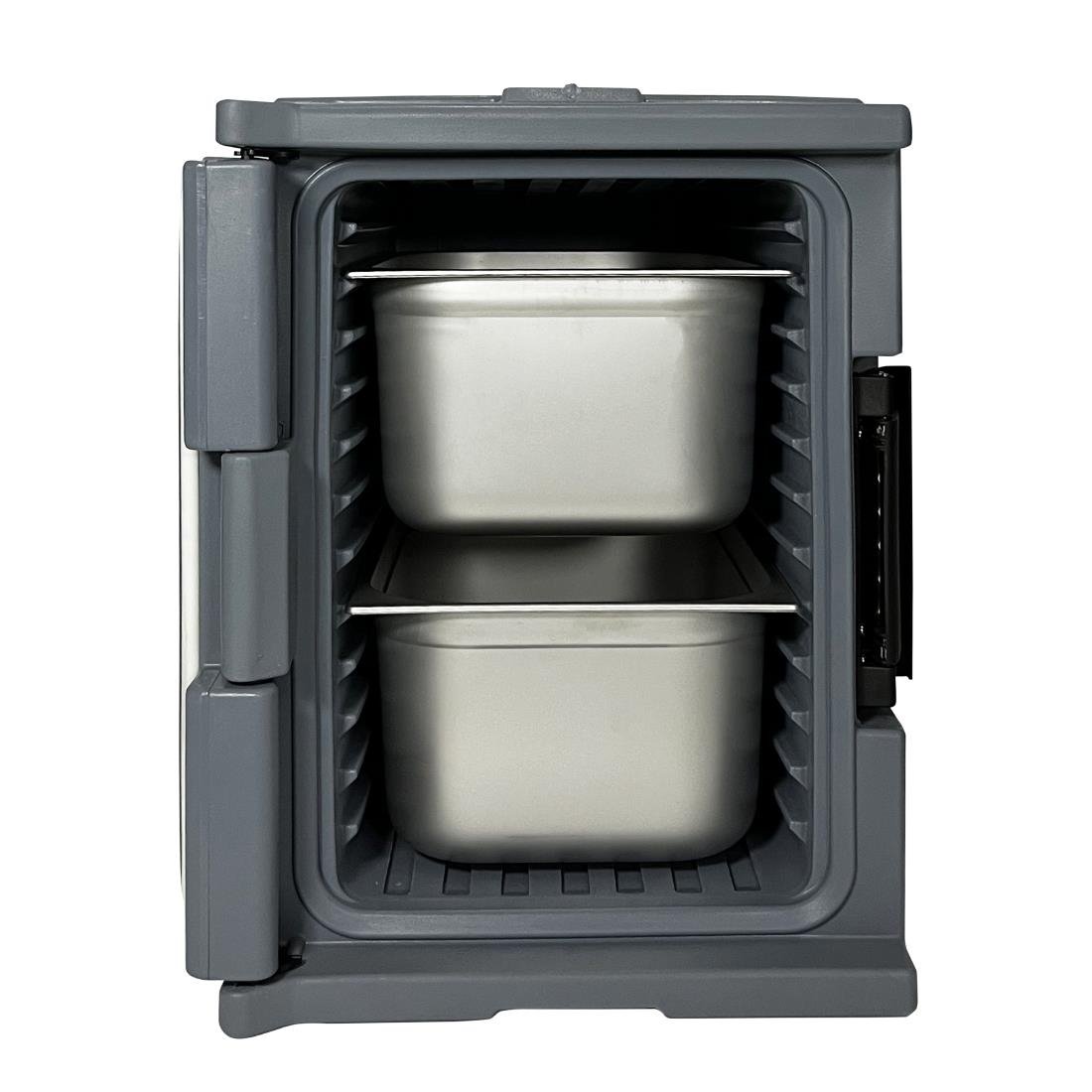 Vogue thermo-box 600 voorlader box zwart voor gn bak afmeting - 465x610x630mm
