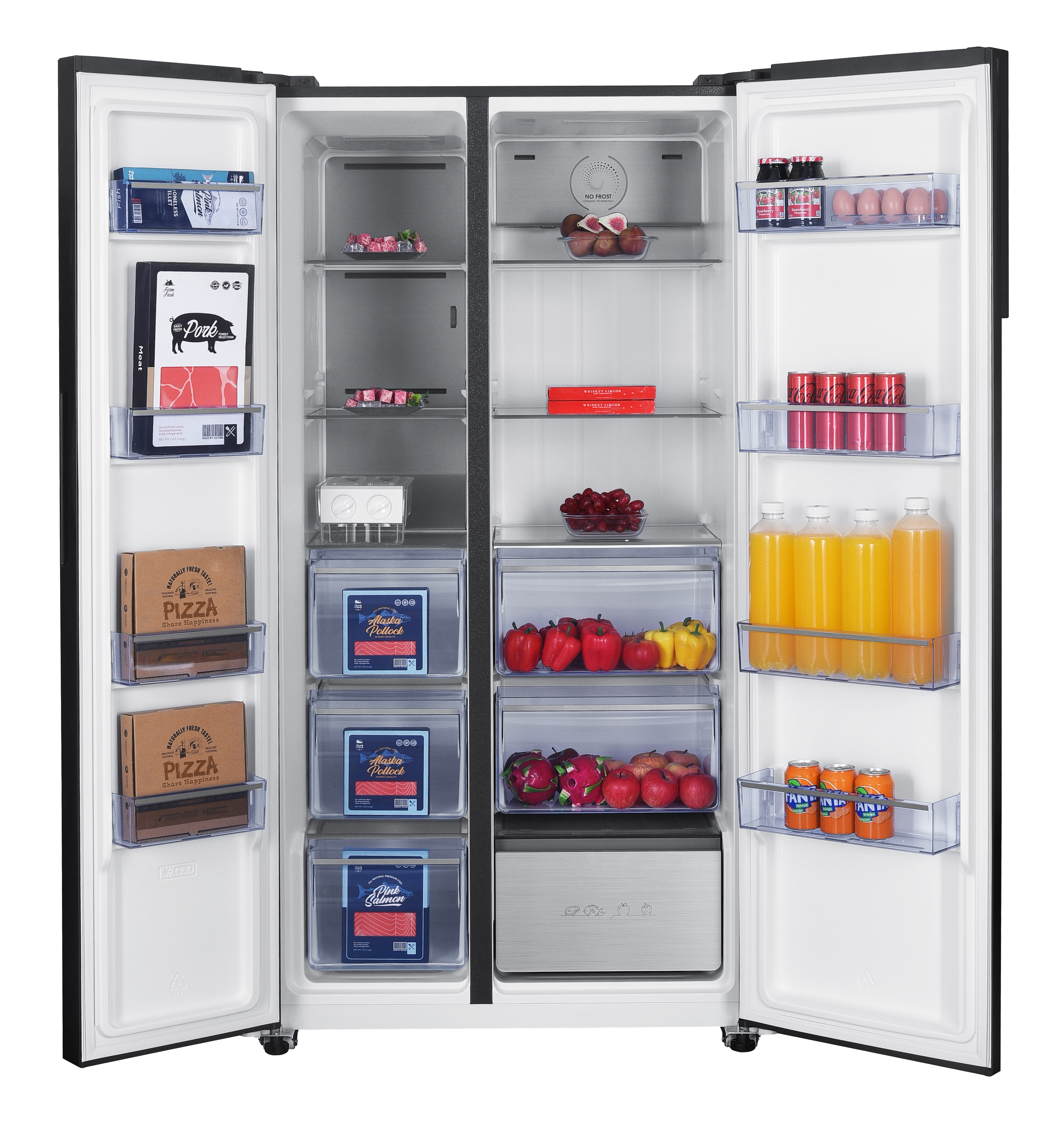 Kühlschrank - Schwarz - 367+225L - BONNSBS-680-040CB - Frilec