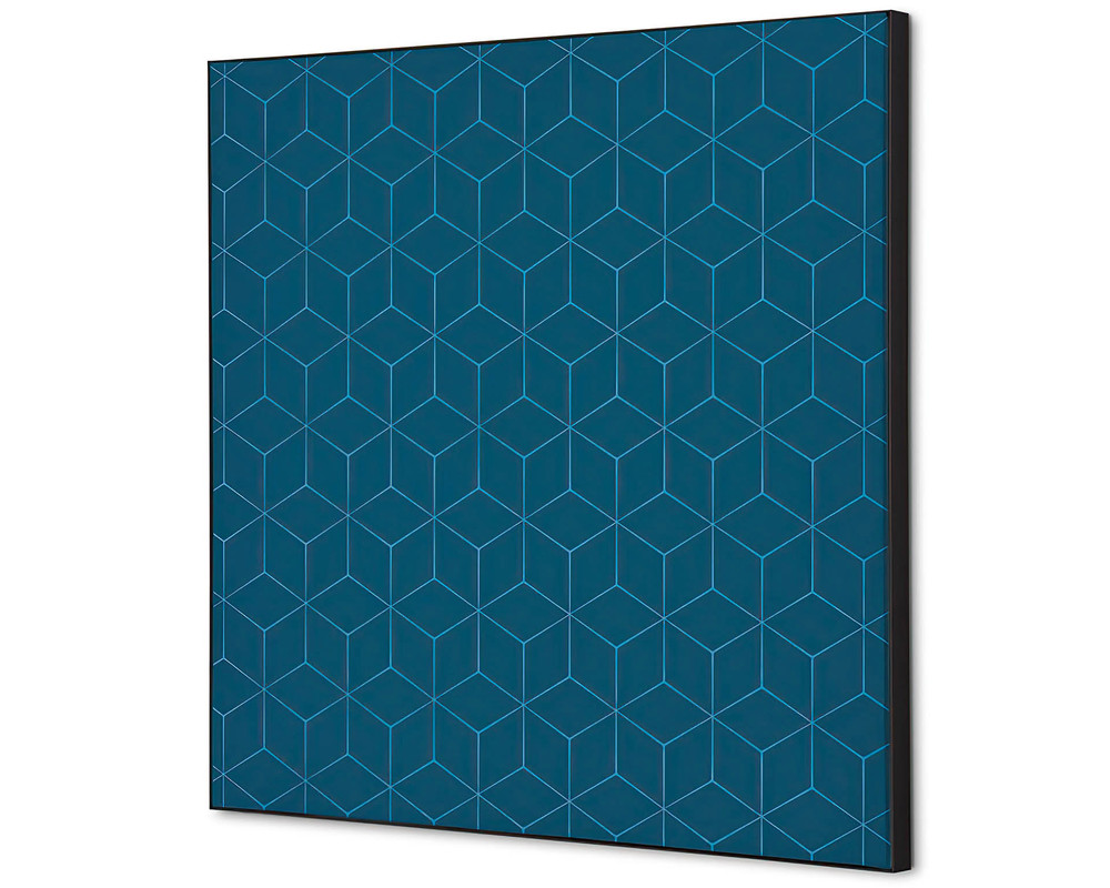 Wanddecoratie hexagon blauw - 400x400mm